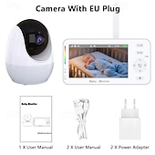 Недорогие IP-камеры для помещений-Умный видеоняня с разрешением 1080p, 4,3-дюймовым дисплеем, Wi-Fi, ночным видением и двусторонней аудиосвязью.