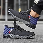 abordables Baskets Décontractées-Chaussures de course noires en mesh pour hommes – baskets athlétiques légères avec tige respirante, idéales pour la course, la salle de sport et les activités sportives.