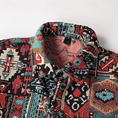 economico giacca camicia da uomo-Per uomo Camicia Camicia casual Giacca camicia Sopracamicia Rombo Quotidiano All'aperto Rosso Azzurro cielo Marrone Manica Lunga Collo ripiegato Primavera Autunno Abbigliamento Tasca