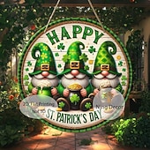 cheap Party Supplies &amp; Decor-St Patrick's Day Leprechaun Wooden Welcome Sign (7.87 Inches X 7.87 Inches) - Festive Shamrock And Golden Pot Design Versatile Indoor/Outdoor Decoration