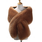preiswerte Pelzschals-Kunstpelz-Umhänge Damenumhang Elegant Vintage Ärmellos Kunstpelz Hochzeit Schals Mit Unifarbe Für Party Herbst