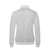 economico Giubbotti Casual-Per uomo Giacca Leggera Giacca Casual Giacca College Casuale Quotidiano Tasca Primavera Autunno A righe Streetwear Elegante Colletto Mao Regolare Nero Rosso Blu marino Blu reale Grigio chiaro Giacca