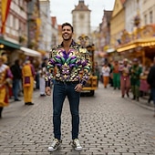 levne Pánské boty-Muži Mardi Gras Karnevalové Tématické Tenisky – Barevný potisk masky na neformální boty pro festivaly průvody a pouliční párty