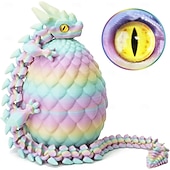 levne velikonoční-velikonoční 3D tištěná dračí vejce s drakem uvnitř, nezbytnosti do velikonočních košíků, náplně do velikonočních vajíček s tajemným krystalovým drakem, kloubová fidget zvířátka vytištěná 3D tištěnými