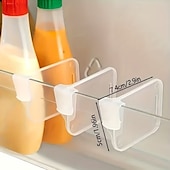 billige Kjøkkenutstyr og -redskap-20-pakning justerbare kjøleskapsdelerklips, multifunksjonelle kjøleskapsdørhylleorganisatorer, slitesterke plastskillevegger for tilpasset plasshåndtering
