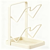 olcso Konyhai tárolás-konyhai edényfedő tárolóállvány, edényfedő vágódeszka tartó kivehető csepptálcával, helytakarékos konyhai edényfedő szervező állvány pultra