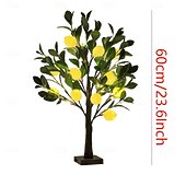 levne Dekorativní světla-60cm/23,9palcové umělé světlo na citroník, 12 citronů, 24 LED korálků, jarní/letní interiérová/venkovní dekorace do ložnice, obývacího pokoje, jídelny, noční světlo na párty