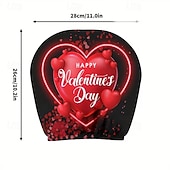 cheap Slipcovers-2pcs Cute Flower Love Heart Print Headrest Covers, Valentine's Day Heart-Eyed Girl Car Headrest Protector, Interior Decor, No Filling, Easy to Install and Wash, Suitable for Long-Distance Travel Naps