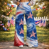  250-jähriges Jubiläum USA Retro Vintage 1970er Hose Hose mit weitem Bein Hippie Disco Hohe Taille Kostüm Damen Maskerade 4. Juli Party Unabhängigkeitstag Erwachsene Hose