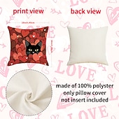 halpa Heitä tyynyt, insertit ja kannet-Ystävänpäivän kissakuvioinen tyynynpäällinen, sydänkuvioinen koristetyyny, täydellinen sohvalle, olohuoneeseen, makuuhuoneeseen, ihanteellinen romanttisen lomatunnelman luomiseen ja viihtyisään