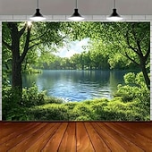 economico Arazzi da parete-arazzo Striscioni Coperta Lago 森林 3D Camera da letto Soggiorno Dormitorio Stanza per adolescenti Dormitorio universitario Portico a muro Arredamento per la casa