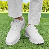 voordelige Heren Golf Schoenen-Heren golfschoenen – comfortabel wit en bordeauxrood design voor optimale prestaties en stijl op de golfbaan.