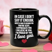 رخيصةأون أكواب وماغات-كوب هدية لعيد الحب، كوب أسود عليه عبارة "أحبك"، كوب قهوة سيراميك رومانسي، هدية مميزة للأحباب، كوب للأزواج