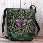 Недорогие Сумки через плечо-Женская сумка через плечо из бархатистого полиэстера с узорами в виде древа жизни и цветов, различные варианты дизайна для повседневного и бохо-стиля