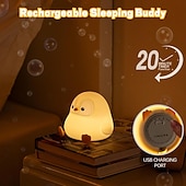 halpa Taimitarha yövalot-pingviini vauva pehmeä silikoni taputusvalo yövalo usb-lataus joulu uusivuosi festivaali syntymäpäivälahja sisä makuuhuone tunnelmavalo