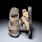 economico Sandali casual-sandali beige da uomo: eleganti calzature da esterno con vestibilità comoda e ad asciugatura rapida, ideali per la spiaggia, l'escursionismo e l'estate