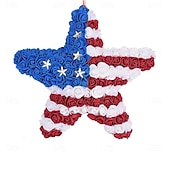 olcso USA 250.-250 Év Amerikai Függetlenség Napi Otthoni Ajtó Dekorációk Piros Kék és Fehér Koszorúk Ünnepi Parti Függetlenség Napi Koszorúk