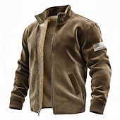 זול פולו 250 פטריוטי-ארצות הברית 250 שנות השנה Anniversary גברים דגל אמריקאי חליפה סווטשירט ישן רטרו צווארון זקוף רוכסן חוץ מתנה יציאה כחול שחור חום ירוק כיס קדמי רוכסן סתיו חורף