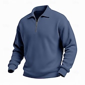 abordables Sweat-shirts basiques-Homme Sweat-shirt Sweat-shirt gaufré Sweat à capuche Sweat-shirt quart de fermeture éclair Rouge vin Col montant Uni Texturé Occasionnel Quotidien Sport &amp; Loisir Streetwear Frais Vêtements de sport