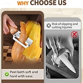 abordables electrodomésticos-Pelador de verduras multifuncional 3 en 1, 3 piezas, hoja de acero inoxidable con mango de madera, cortador de cocina profesional