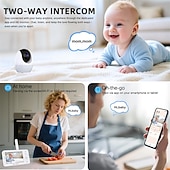 Недорогие IP-камеры для помещений-Умный видеоняня с разрешением 1080p, 4,3-дюймовым дисплеем, Wi-Fi, ночным видением и двусторонней аудиосвязью.