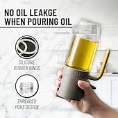 cheap Kitchen Utensils &amp; Gadgets-Oil Sprayer Kitchen Gadget for Cooking High Borosilicate Glass Oil Sprayer Mister 250ml Olive Oil Spray Bottle for AirFryer Salad BBQ Kitchen Baking Roasting Dark Gray