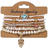 billiga Armband och armringar-Klassisk flätad Blomma Mode Trä Armband Smycken Svart / Rubinrött / Mörkblå Till Dagligen Helgdag Datum