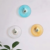 ieftine Aplici de Interior-Lampă de perete rotundă din sticlă cu 1 bec, model modern Art Deco, pentru dormitor
