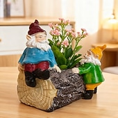 levne Dekorace na terasu-pryskyřičné figurky trpaslíků – zahrada &amp;dekorace na stůl, trpaslíci přátelství do květináčů, květináče na sukulenty, miniaturní krajinářské ozdoby, interiérové &amp;venkovní řemeslné sochy