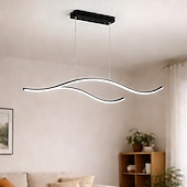 זול עיצוב קו-100/120 ס"מ led תליון אור גל עיצוב קו עיצוב זהב שחור מתכת סגנון אומנותי משרד בסגנון מודרני, חנויות גימורים צבועים מסוגננים אומנותי led 110-120v 220-240v