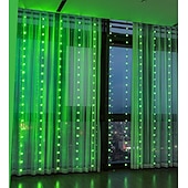 billige USB-drevet-Irsk kløverlignende gardinlyslenke til St. Patricks dag, 3 m bredde, grønt lys, USB-drevet, 8 funksjoner med fjernkontroll, innendørs soverom, stue, balkong, festdekorasjon