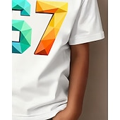 economico Umoristico 3D del Ragazzo-Cotone Bambini Ragazzi Nero Bianco Grafico Gergo divertente 67 Maglietta Blusa Girocollo Manica Corta All'aperto Abbigliamento Quotidiano Moda Streetwear Designer Stampa Estate