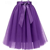 baratos anágua-Fantasia fantasia saia de tule Saia Tutu Anos 50 Retro Vintage Anos 80 Multi Camadas Inchado Neon Adulto Mulheres Dia Das Bruxas Carnaval Festa Espetáculo Dança Balé Vestir-se