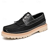 economico Scarpe Casual con Lacci-mocassini da uomo in pelle color cuoio, scarpe da sposa slip-on alla moda per gli sposi, perfette per eventi nuziali casual e semi-formali, calzature formali comode ed eleganti