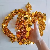 billige Baderomsgadgeter-glittergirlander med skinnende paljetter – festlige båndslynger til festdekorasjon, bryllup, bursdag, høytid og juletredekor, glitrende hengende girlander til hjemmet &amp;styling av arrangementer