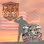  2 db 250. Évfordulós Az Egyesült Államok Tengerészgyalogsága  NAVY Emlékkitűző Tengerészgyalogság Hadsereg Katonai Jelvény Kitűző Ötvözet Gombos Kitűzők Veterán Kollekció Ajándék Ékszer a