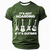 お買い得  音楽と楽器のグラフィックTシャツ-男性用 音楽 面白いスラング Tシャツ 半袖 Tシャツ 3Dプリント クルーネック シャツ ファッション 日常 日常 ストリート ブルー ブラック ルビーレッド 夏 春 衣類 S M L XL XXL XXXL