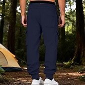 お買い得  貨物-男性用 カーゴパンツ スウェットパンツ ズボン ストレートレッグスウェットパンツ ドローストリング ポケット 弾性ウエスト 平織り 履き心地よい ソフト カジュアル 日常 アウトドア 旅行度假风 ファッション ブルー ホワイト