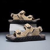 economico Sandali casual-sandali beige da uomo: eleganti calzature da esterno con vestibilità comoda e ad asciugatura rapida, ideali per la spiaggia, l'escursionismo e l'estate