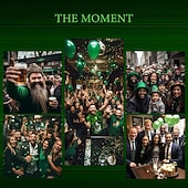 cheap St. Patrick's Day Shirt-St. Patrick's Day Men's Four Leaf Clover Shamrock Celtic Art Shirt Button Up Shirt Long Sleeve Vintage Retro Holiday Spring Fall Turndown 3D Print Linen Like Shirt Green 1# Dark Red Green Dark Blue