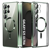 olcso Samsung-tokok-telefon Ügy Kompatibilitás Samsung Galaxy S26 Ultra Plus S25 S25 él S24 S23 S22 Plus Ultra Fekete tok Átlátszó Mágneses Ütésálló Retro TPU