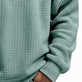 levne Základní mikiny_-Pánské Mikina Waffle mikina Svetr Čtvrtletní mikina na zip Šedá Stojáček Bez vzoru Klokaní kapsa S texturou Ležérní Denní Sporty a outdoor Šik ven Chladný Sportovní oblečení Jaro &amp; podzim Oblečení