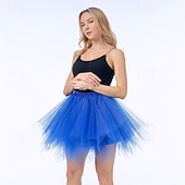 cheap Bottoms-Fancy Costume Tulle Skirt Tutu Skirt 1950s 1980s Layered Puffy Neon Adults' Women's Halloween Carnival Party Performance Dance Ballet Dress Up