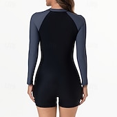 levne Rash guardy One Piece-Dámské Ochrana proti vyrážce Plavky Jednodílné díly Slátanina Zapni Ochrana proti UV záření Vysoká pružnost Dlouhý rukáv Plavky Surfování Potápění Šnorchlování Léto