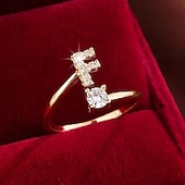 ieftine Inele-1 buc Inel For Pentru femei Zirconia cubică Transparent Zilnic Cadou Concediu Articole de ceramică Scrisă