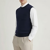 economico Maglioni di lana da uomo-maglione girocollo da uomo in pura lana e cashmere di alta qualità, classico, morbido, caldo e traspirante