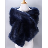 preiswerte Pelzschals-Kunstpelz-Umhänge Damenumhang Elegant Vintage Ärmellos Kunstpelz Hochzeit Schals Mit Unifarbe Für Party Herbst