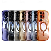 זול מארז סמסונג-טלפון מגן עבור סמסונג גלקסי S26 אולטרה פלוס S25 Ultra Plus S25 אדג' S24 Ultra Plus S23 Ultra Plus S24 FE S23 FE כיסוי אחורי מגנטי תמיכה בטעינה אלחוטית עמיד בזעזועים רטרו צפוי