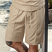 economico Pantaloncini casual-Per uomo Shorts Pantaloncini Estivi Shorts da Spiaggia Pantaloncini casual Pantaloncini strutturati Jacquard Coulisse Elastico in vita Tinta unica Comodità Traspirante Lunghezza al ginocchio