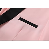  رجالي بليزر + بنطلون رسمي سترة الدعاوى عمل حفلة كوكتيل حفلة الزفاف 2 قطعتين موضة كاجوال الربيع الخريف بوليستر ألوان متناوبة جيب Buttons مريح صدر فردي سترة رياضية رمادي داكن أسود أبيض أحمر غامق